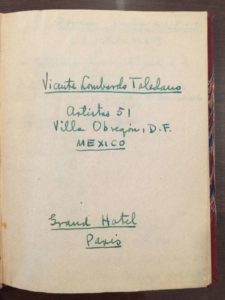 Diarios de Vicente Lobardo Toledano | Biblioteca Mexicana de la Fundación Miguel Alemán