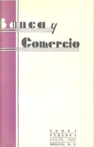 Portada | Banca y Comercio tomo I, núm. 5, Julio de 1937, México, D.F. | Archivo Histórico EBC