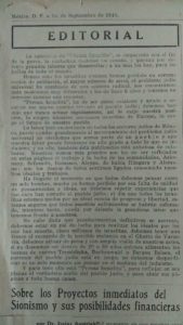 Editorial | Prensa Israelita | 1 de septiembre de 1945 | Centro de Documentación e Investigación Judío de México (CDIJUM)