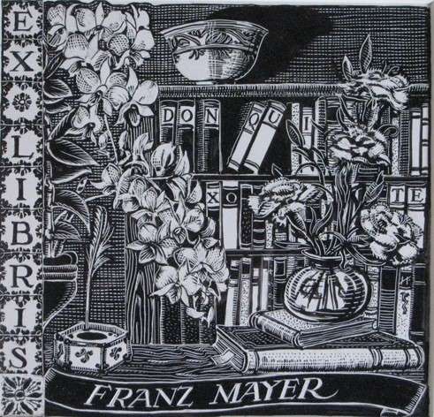 Ex-libris (marcas de propiedad) en los libros de la colección Franz Mayer
